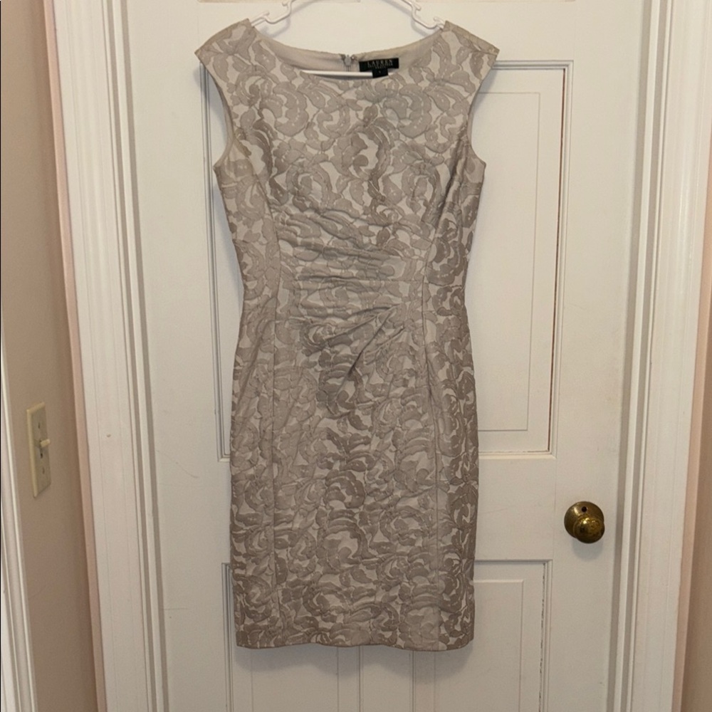 Lauren Silver Brocade Dress